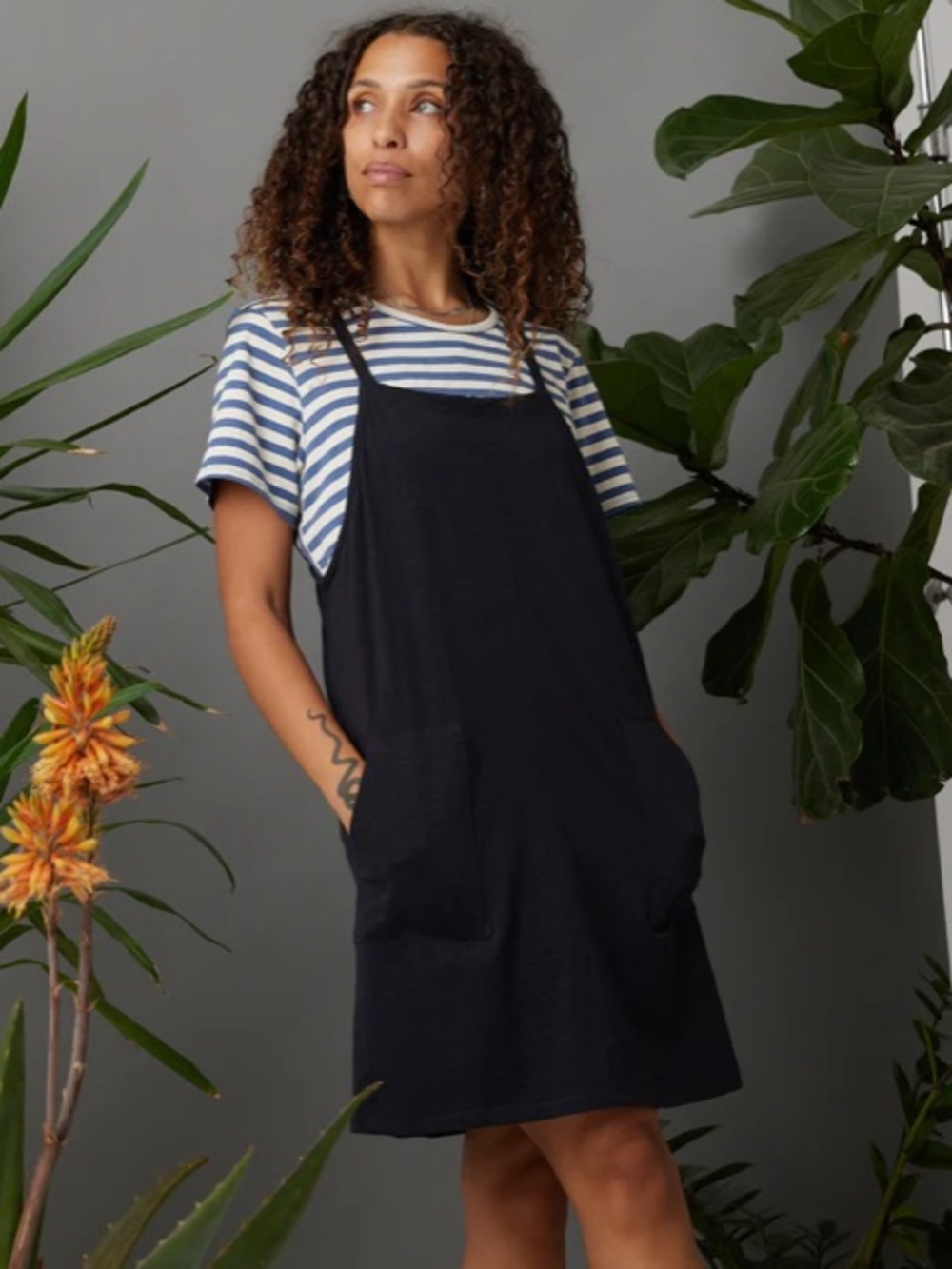 Known Supply Washed Black Organic Cotton Macy Dress Large Earthy Sustainable 3XL